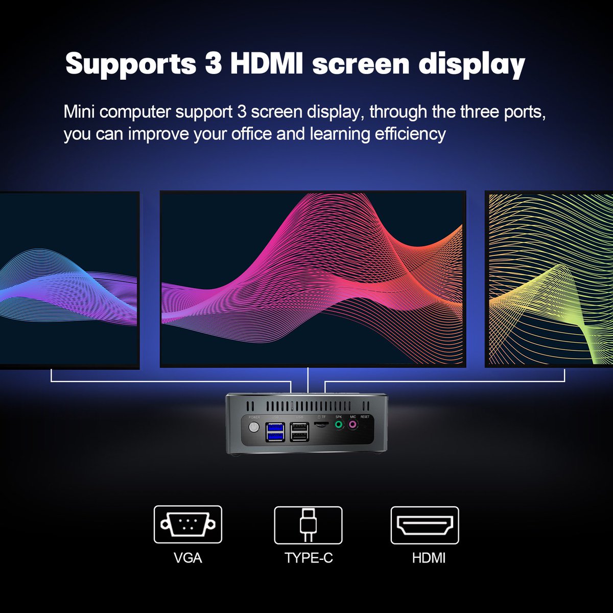 CyxminiPcs's tweet photo. CYX Mini PC CK10

3 HDMI screen display supported

You can enjoy 3 screen display with CK10 through its VGA, Type-C and HDMI ports, which helps improve your office and learning efficiency. We also provide OEM/ODM solutions for this new launch.

#minipc #minipcfactory #minipcoem https://t.co/wBs7Zm8hy2