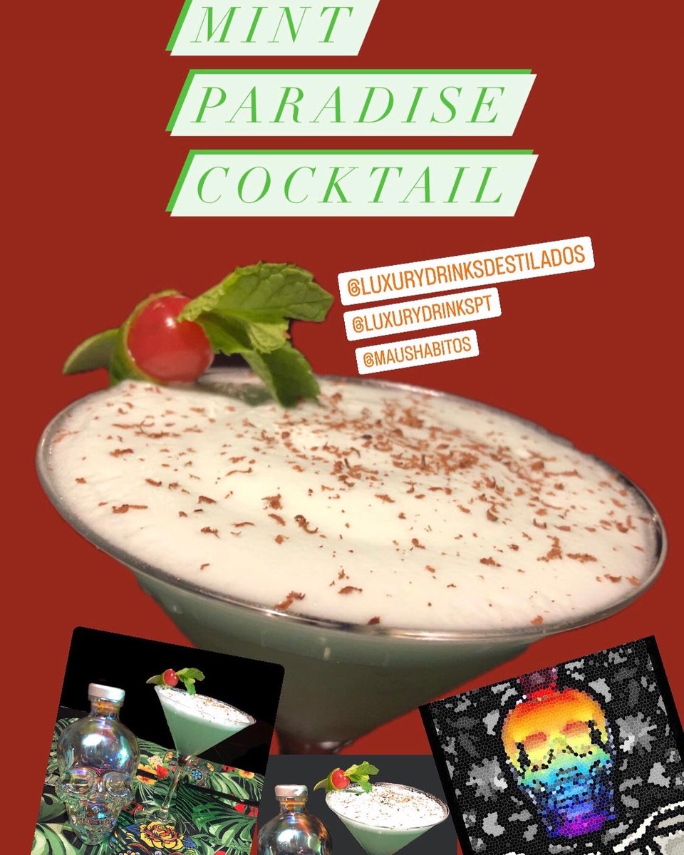 leonelleite3's tweet photo. @crystalheadvodka competition by @luxurydrinkspt @luxurydrinksdestilad
@maushabitos 
Mint Paradise Cocktail
Crystal Head Vodka
Elderflower concentrate 
Lime Juice
Sugar Syrop
Top with a chocolate and mint foam with grated dark chocolate on top!
#bartenderonthemove #signature https://t.co/W7MbOD7kP3