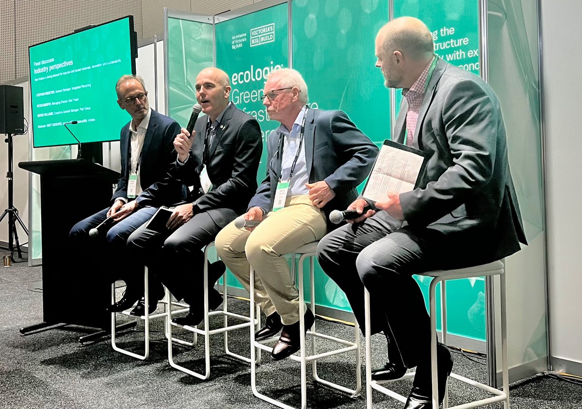 AlexFraserGroup's tweet photo. The energy and enthusiasm for ‘Building Greener Roads' is off the charts here at the ecologiQ Greener Infrastructure Conference by @roadprojectsvic at @MCEC.

Come and see the Alex Fraser team at stand 17 and we’ll help you smash your sustainability targets on your next project. https://t.co/iqrjWnsJMJ