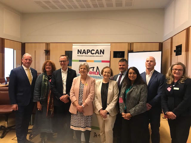 NAPCANCEO's tweet photo. Fantastic to visit Parliament House this morning to meet with Australian Parliamentarians for Prevention of Child Abuse and Neglect and hear @HigginsDaryl speak about #ACMS as part of #ncpw22 @NAPCAN_AU  @LesleyT_NAPCAN https://t.co/Gy6gdCKUQx