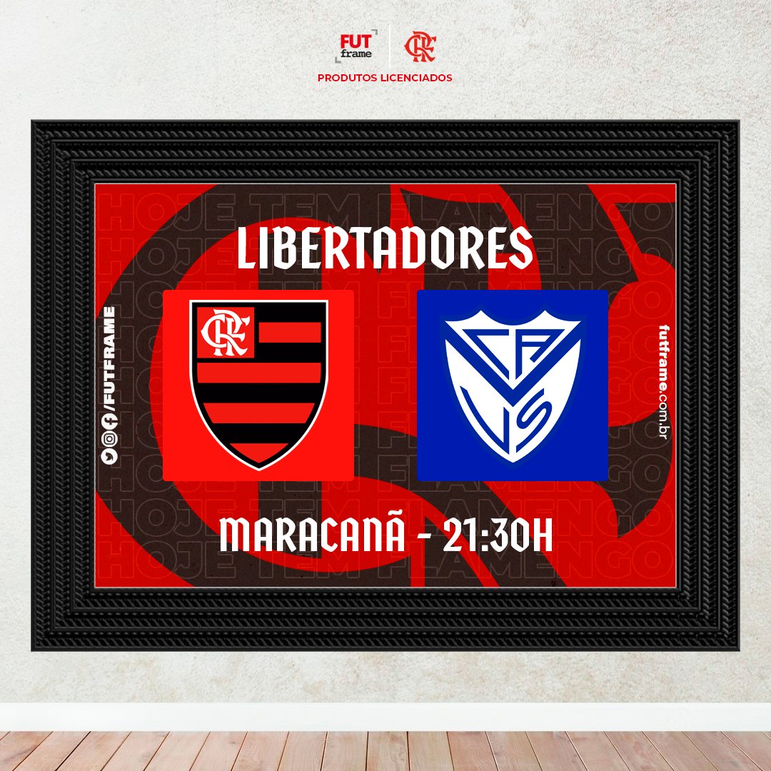futframe's tweet photo. HOJE TEM FLAMENGO! 🔴⚫

O @Flamengo encara o Vélez às 21:30h, pela Copa Libertadores. 🏆

#FutFrame https://t.co/ucJxtKt68z