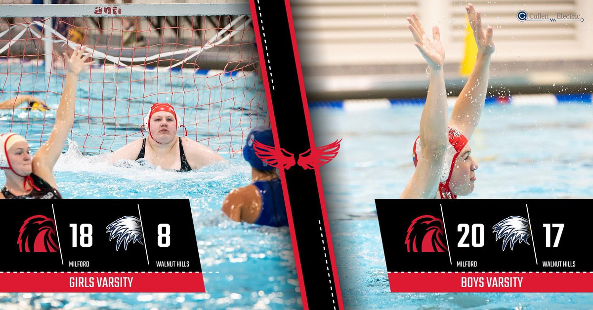 Throw both hands 🙌 up &amp; celebrate with a victory dance!! Both our Boys &amp; Girls <a href="/MilfordPolo/">Milford Water Polo</a> are victorious tonight vs Walnut!! JV Boys also win 9-6! Way to Rep Polo Kidz!!

#Let’M’Know <a href="/clersunsports/">Clermont Sun Sports</a> <a href="/milford_flock/">Milford Flock</a> <a href="/milford_schools/">Milford Schools</a> @MilfordHsEagles <a href="/CinciWaterPolo/">Cincinnati Water Polo</a> <a href="/OhioWaterPolo/">OhioWaterPolo</a>