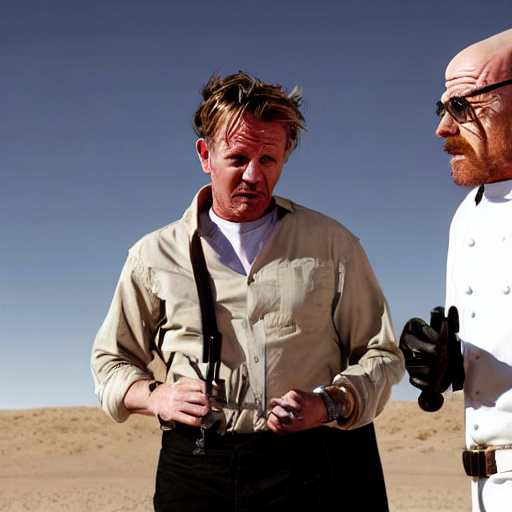cd_pp_'s tweet photo. "Gordon Ramsay telling Walter White that his meth is the worst shit he has ever tasted"
#stablediffusion https://t.co/rvrFFFmYDj