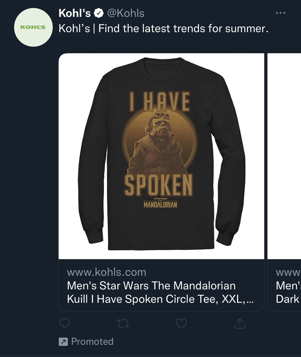 I actually do want to buy this <a href="/Kohls/">Kohl's</a> haha. Favourite saying to use in my passive aggressive household #ihavespoken #Mandalorian