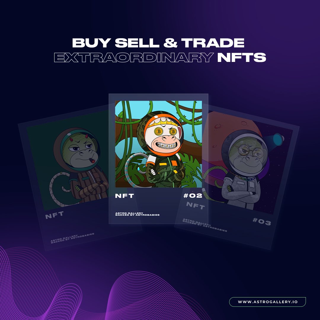 No matter if you want to sell or buy, in astro gallery you’ll find the best collections and artists. And if you are an artist apply to our Launchpad🚀
▶️astrobabies.io
#Solana #SOL #NFTCommunity #NFT  #NFTs #NFTsales #nftarti̇st #NFTthai #NFTJapan #NFTProjects <a href="/Zeliscii/">zelis</a>