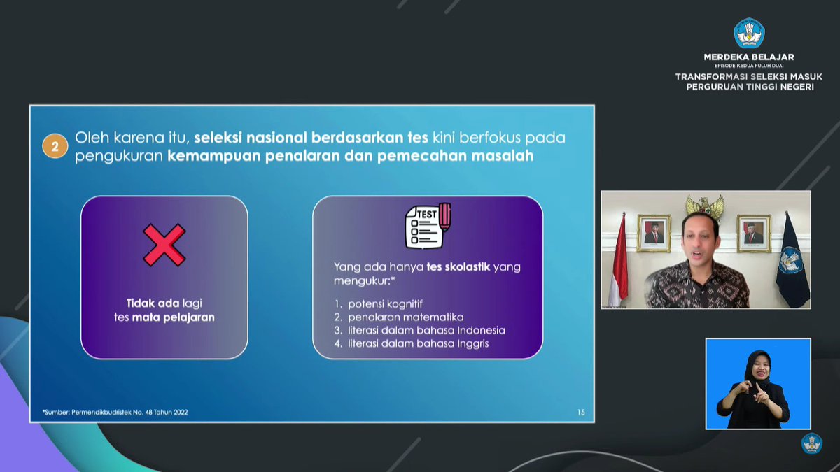 BersinarProject's tweet photo. UTBK 2023 GAK ADA LAGI SAINTEK SOSHUM?

Nadiem Makarim: Gak perlu lagi les, gak perlu banyak menghapal, tapi fokus kepada skolastik dan penalaran.

Thread rangkuman perubahan UTBK dari Kemendikbud. https://t.co/EOnHu5aqAl