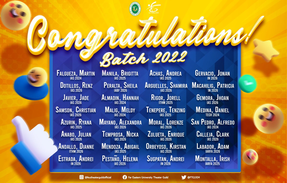 FTG1934's tweet photo. Congratulations to those who passed the FTG Actors and Staff Audition 2022! We're excited to work with you real soon! #FTGAko <3 https://t.co/IarQ2P6PtS