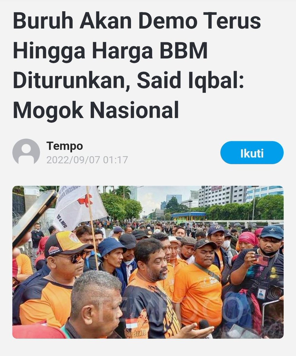 SltorkNet's tweet photo. Para buruh klo sampai dipecat perusahaan...minta Said Iqbal yg bantu kebutuhan hidup keluarga kalian yaa😇 https://t.co/W0PEwtDdGB
