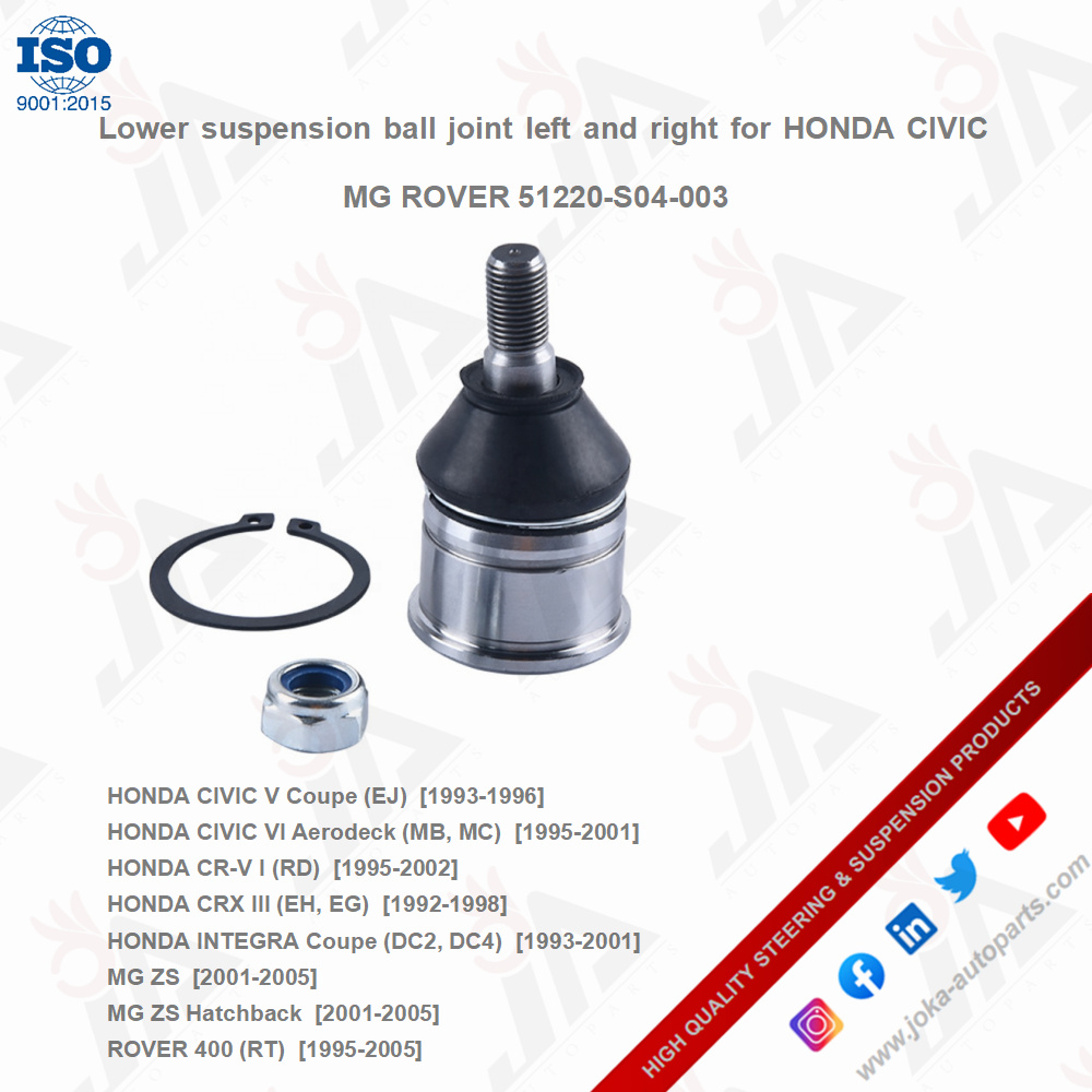 Joka_autoparts's tweet photo. Lower suspension ball joint left and right for HONDA CIVIC MG ROVER 51220-S04-003
#tierodend #axialrod #honda #steeringrod #stabilizerlink #suspensionrod #landrover #toyota #mazda #isuzu #vw #bmw #mercedesbenz #ford #gm #cadillac #jeep #balljoint #heimjoint #endjoint #swaybarlink https://t.co/IRsWAcrPFS