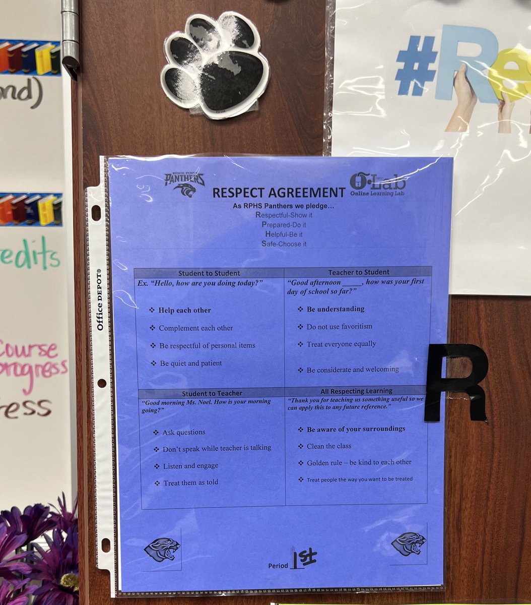 RGAPMobileLive's tweet photo. #AhaMoment: Let, look deeper into Ms. Noel’s @RPHS_OLAB classroom, #RespectAgreements! #ImagineLearningBreakthrough @ImagineLearning #PantherAhas22 @RPHS_Panthers https://t.co/Jt6WK5Ixh9