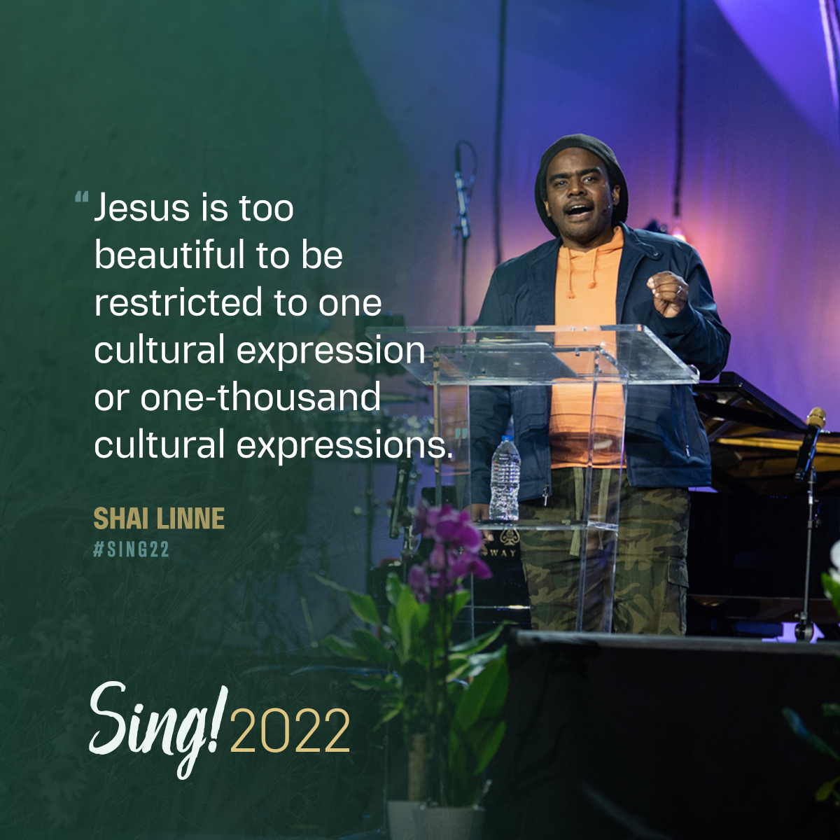 gettymusic's tweet photo. "Jesus is too beautiful to be restricted to one cultural expression or one-thousand cultural expressions." - Shai Linne at #Sing22 https://t.co/e8c0QWKTD5