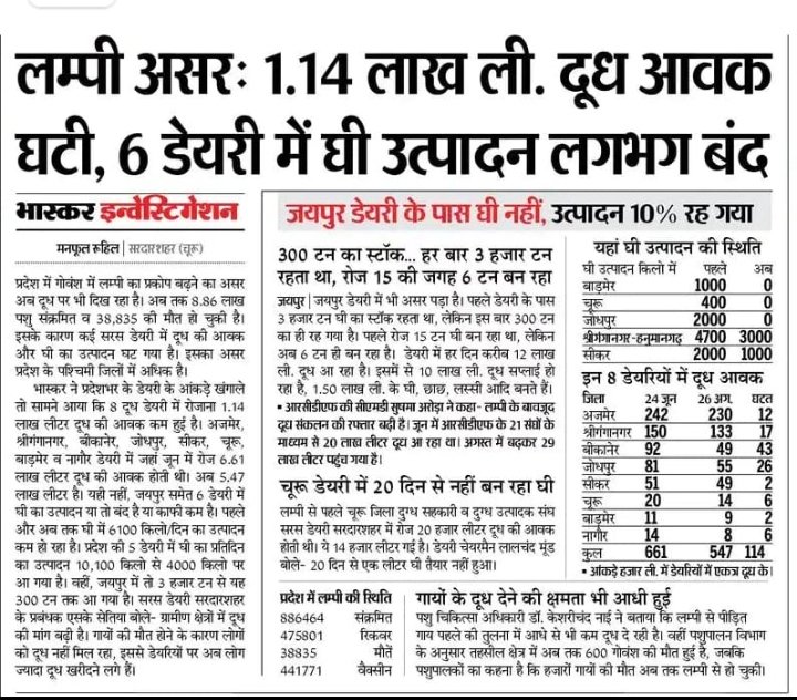 dholibishnoi029's tweet photo. गो रक्षा प्रमो धर्म ,गाय में फैलती जा रही बीमारी लंपी को महामारी घोषित किया जाए
@RajCMO
@VasundharaBJP @ashokgehlot51
 @PMOIndia #declarelumpyepidemic https://t.co/ILiwTHiFVT