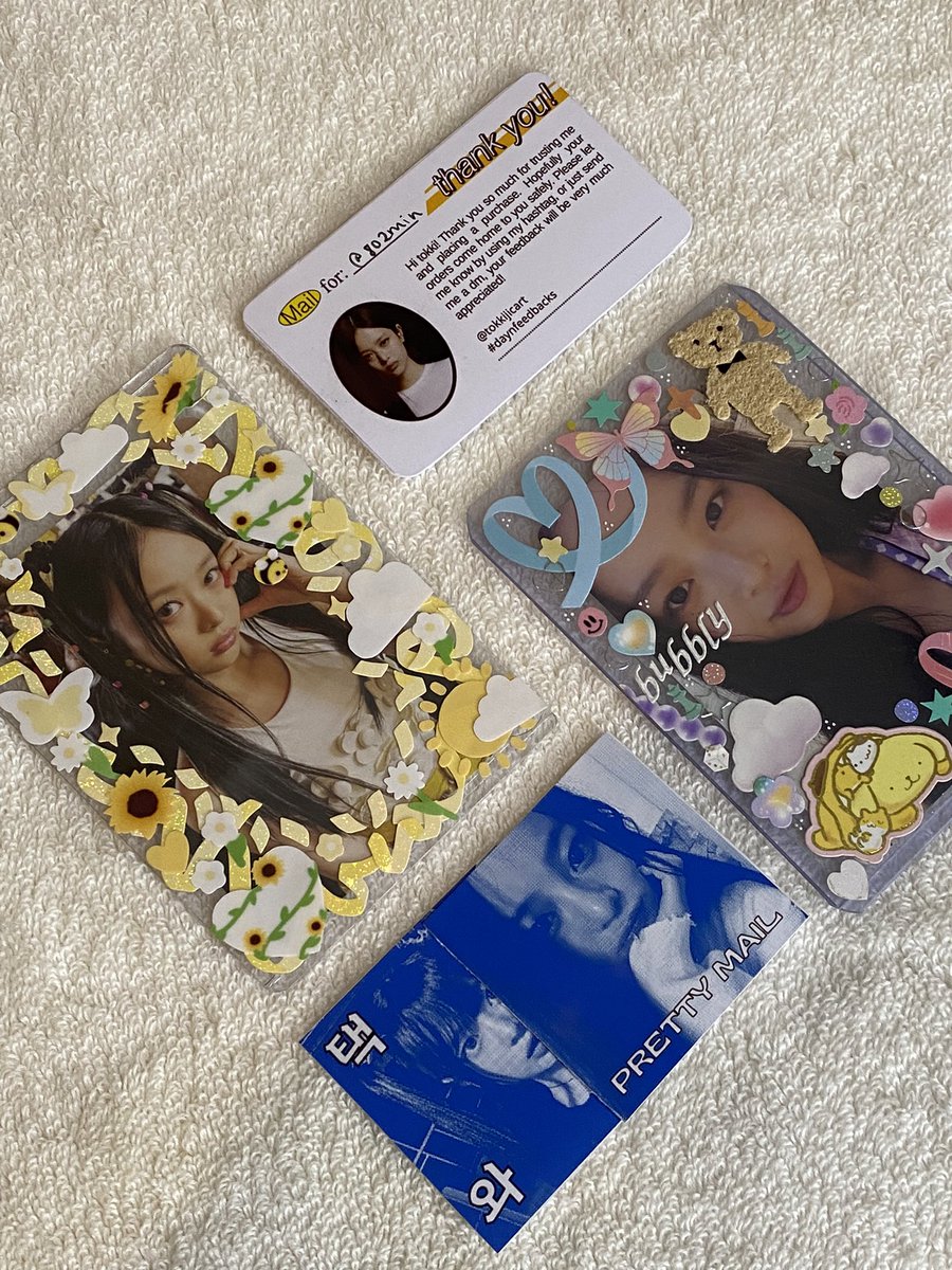 802min's tweet photo. ◜📦◞ hanni 🫶🏻
◜💌◞ #daynfeedbacks
↬ hello @tokkijicart ,, hanni pcs arrived safely!! tysm for the vv cute toploaders and freebies🥹💗 https://t.co/U8OT6mbxNo