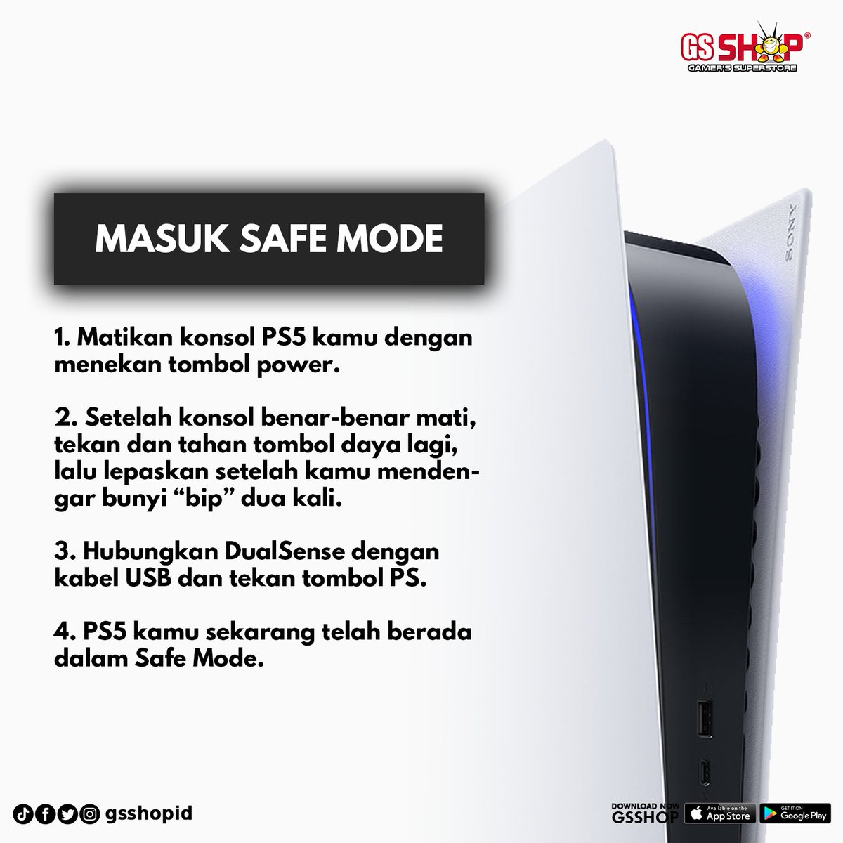 GSShopID's tweet photo. Siapa disini yang masih bingung cara reset factory PlayStation 5?
Pas banget nih admin ada tutorial mudah buat kalian, disimak yaa..
Apakah membantu?
#Gamerssuperstore #GSSHOPID #games #gamernews #gamingnews #gamenews #playstation #playstation5 #playstationtips #ps5 https://t.co/xmn8SyXV8w