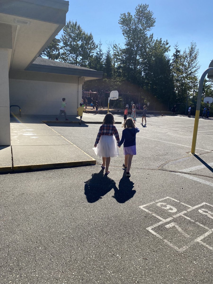 KvogelVogel's tweet photo. I caught this picture as they were walking by deep in conversation. This is an important piece of school…friends and social connection. @AbbotsfordSD #rosselementary https://t.co/Jn1B8avA9f