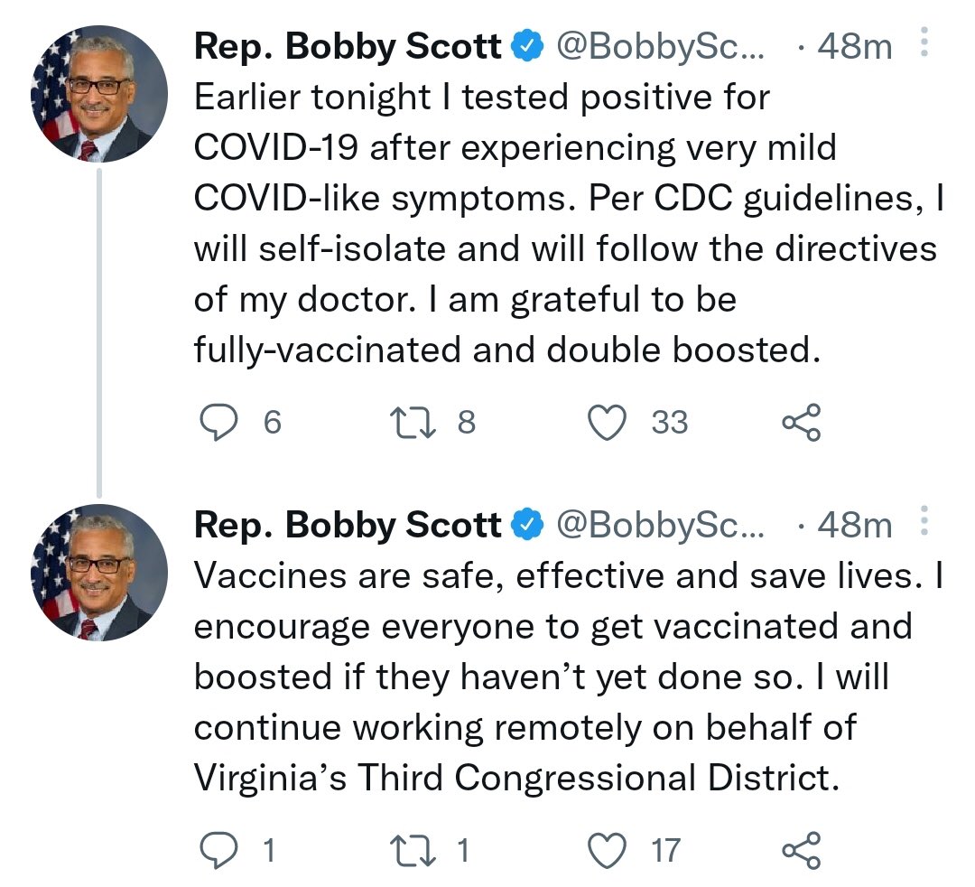 The jab didn’t work huh <a href="/BobbyScott/">Rep. Bobby Scott</a> . Hope no one else caught it. Stop pushing the white man’s poison on black people.