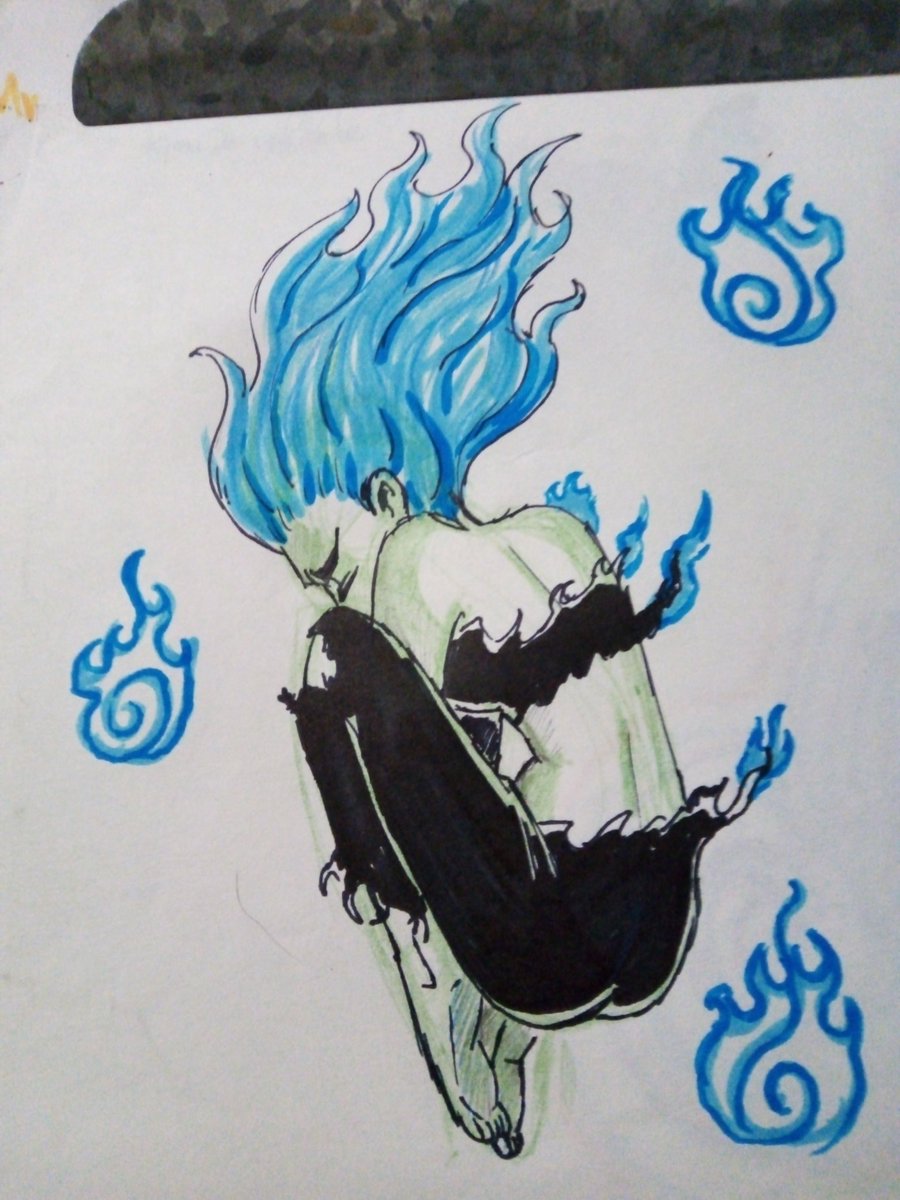 minimaidea's tweet photo. La chica en llamas #doodle #doodlecartoon #cartoon #embermcclain #DannyPhantom #fanart #fire #firegirl #blue #bluegirl https://t.co/RDMsJokDTr
