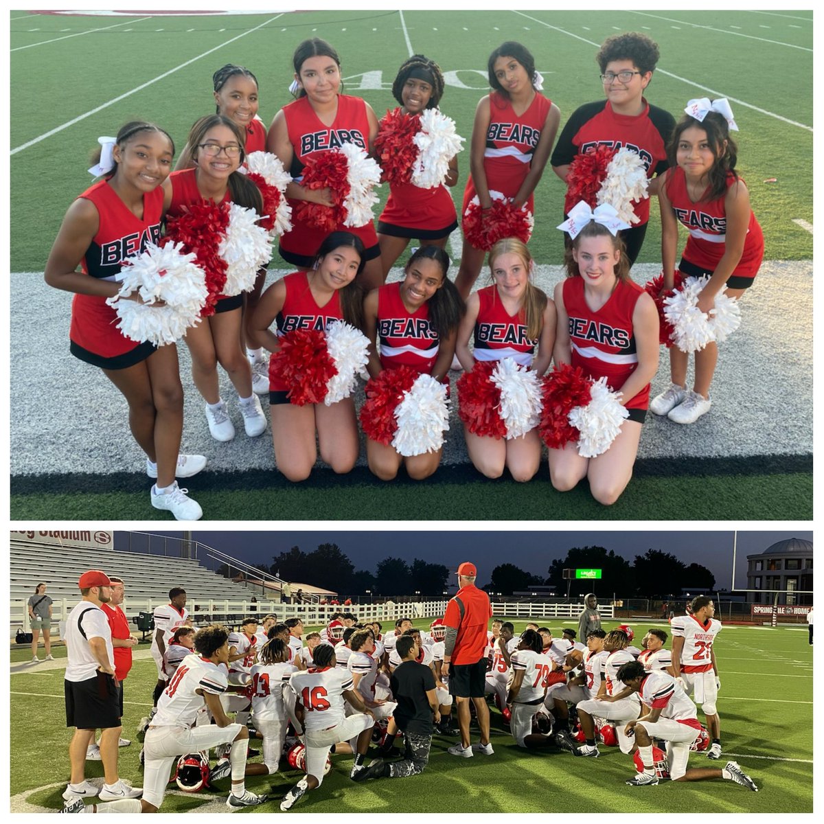 Congratulations to the Freshman Football and Cheer Grizzlies for a successful trip. They improve to 2-1 in conference play with a 23-8 victory over Springdale George. #Growl