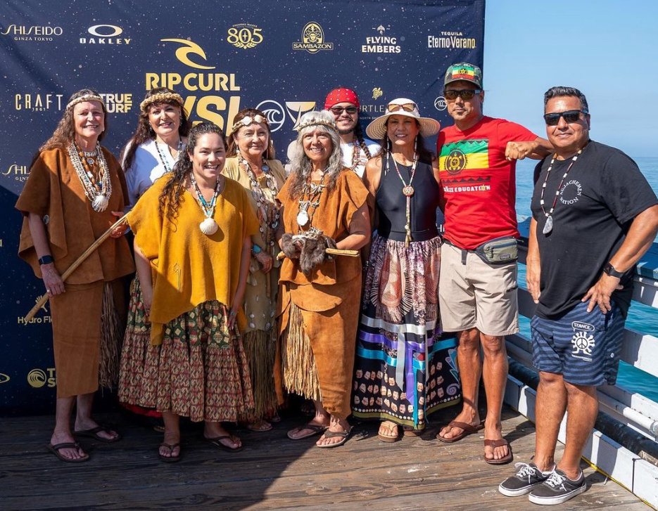 With @wsl and @WSLPURE at the opening ceremony of World Surfing League Championship Finals at San Clemente, traditional Acjachemen territory.