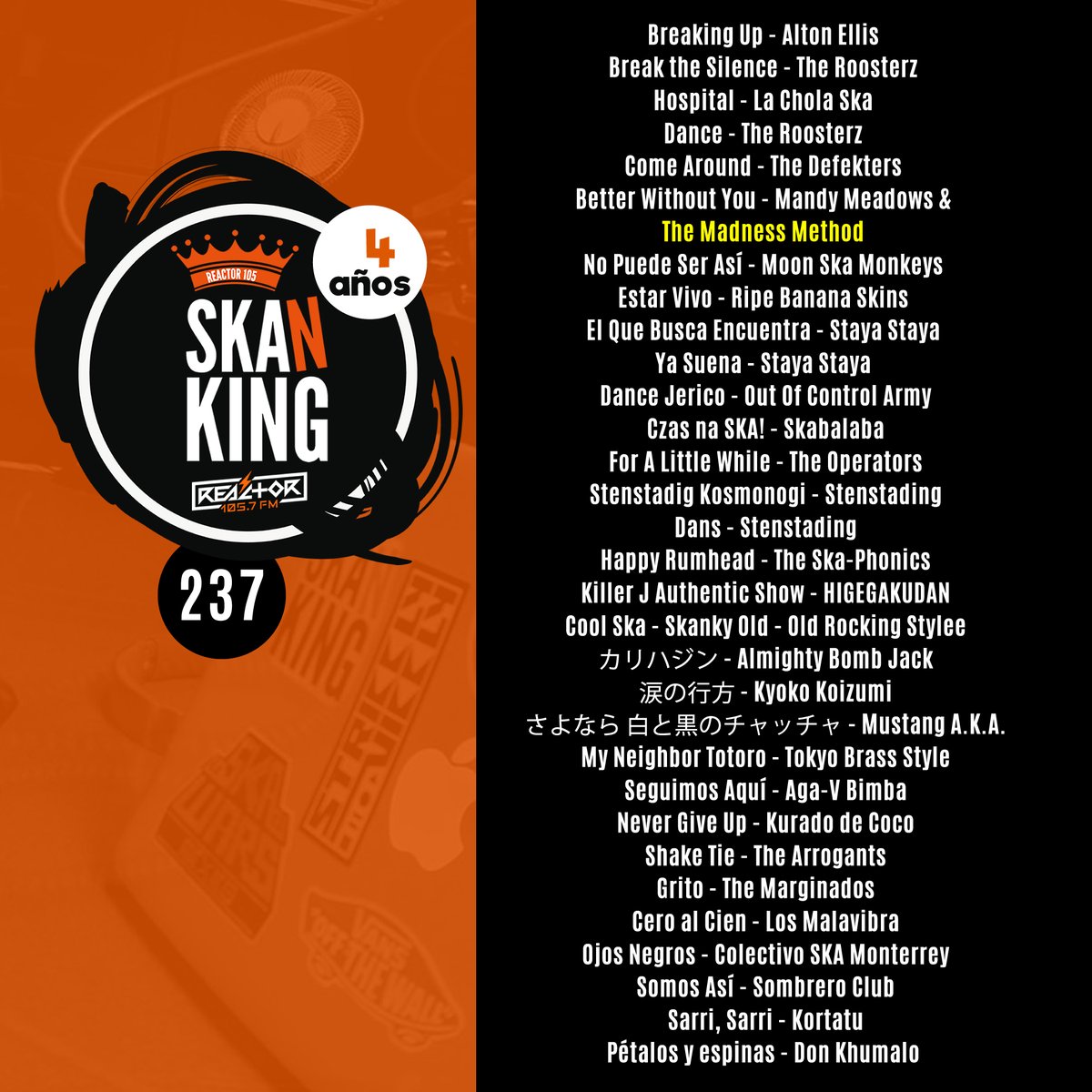 Les comparto el programa pasado, no se les olvide que mañana tenemos #skankingmatutino de 7:00 a 9:00 horas. 

Programa: spoti.fi/3qeGum7
.
Playlist: spoti.fi/3cSNwK4