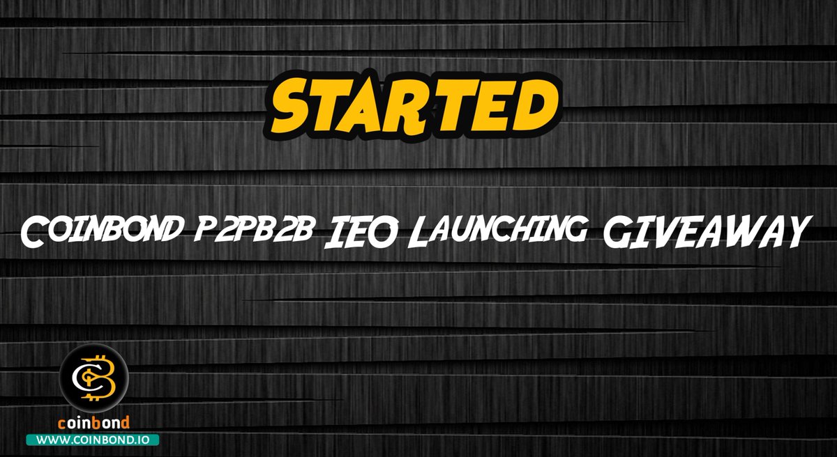 Coinbond (CBD) IEO has been started at P2PB2B launchpad with $1,30,000 CBD giveaway competition.  

p2pb2b.com/token-sale/CBD…

gleam.io/x4SaI/coinbond…

#CoinbondCBD #CoinbondIEO #CBDIEO #CBDGiveway #CBDIEOp2pb2b #CBDp2pb2b #p2pb2bIEO_CBD #Crypto #Cryptocurrency #Cryptocurrencies