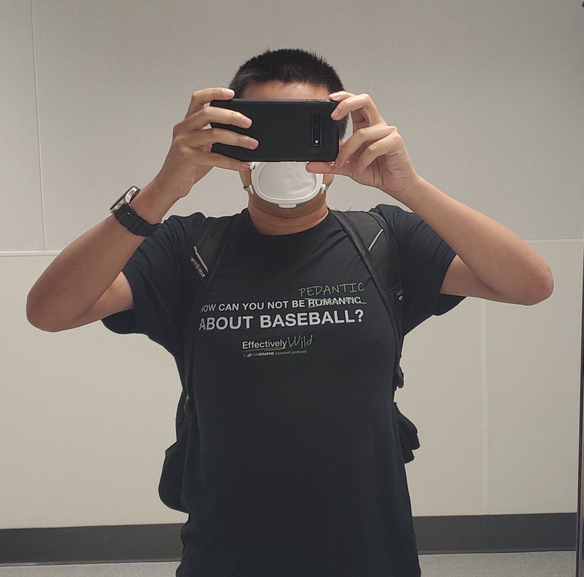 DerekSollberger's tweet photo. Continuing my Sports Analytics course wardrobe, here is the debut of one of my new sports shirts: "How can you not be [pedantic] about baseball?" (from the #EffectivelyWild podcast) https://t.co/Ln6MZ0vxAG