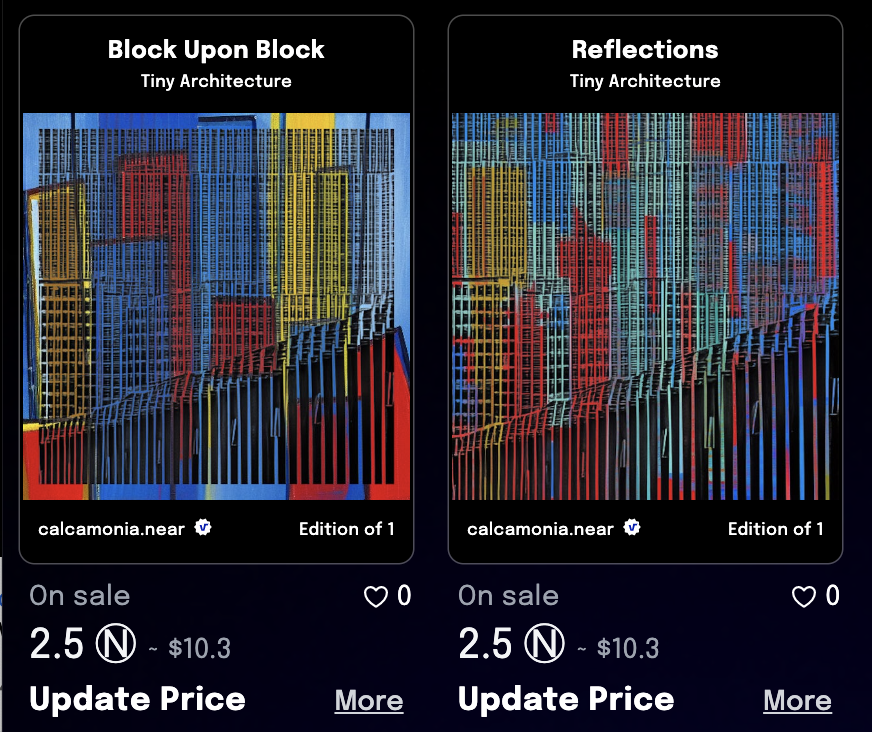 calcamonia's tweet photo. 📢 Just dropped two very different, new Tinys. Let me know what you think of these! Offers accepted, if I like you, lol.
https://t.co/TKbYK4nGFd
— #tweetshiftbot
#tinyarchitecture #calcamonia #NFT #NFTs #NEAR #NEARnft #nearNFTs #NEARcollector #paras #parasnft #digitalart $NEAR https://t.co/6pB1VEhlAB