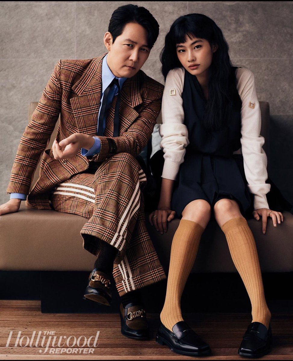 nancywyuen's tweet photo. Look at these two adorable friends and soon-to-be #Emmy winners 🤞🏼come 9/12. Lee Jung-jae and Jung Ho-yeon for @THR. #SquidGame https://t.co/St4cxTmaYm