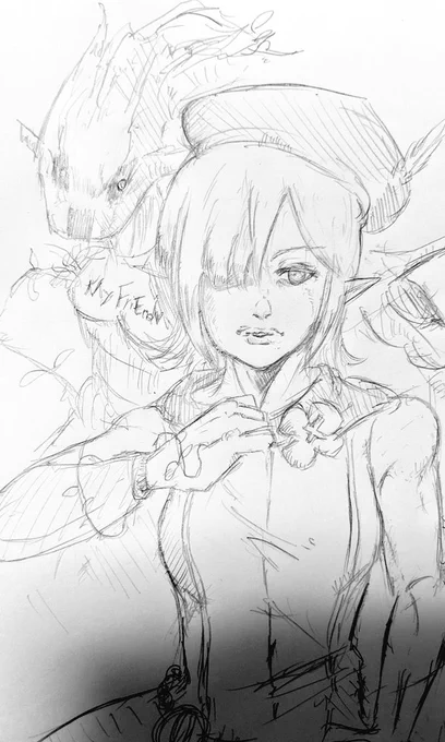 ジョジョ6部読み始めたので、奇妙なアオイちゃんを描きたくなってしまったじゃあないか... 