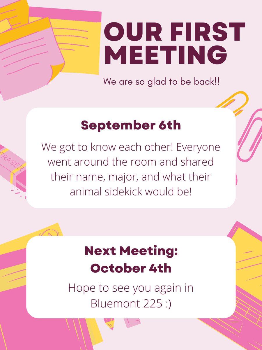 Had a great first meeting back for the Fall Semester! 
Can't wait to see you guys again on October 4th @ 7:00pm in Bluemont 225!!!