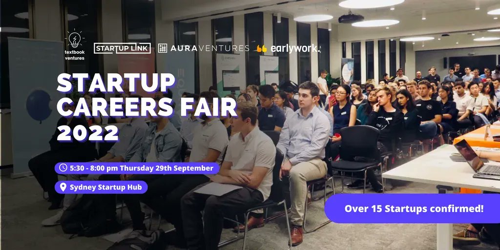 Textbook Ventures (@tb_ventures) on Twitter photo Looking for the perfect startup role? We're back with our annual startup careers fair! Join us at the Sydney Startup Hub with Aura Ventures, <a href="/EarlyworkHQ/">Earlywork 🌞 💼</a> and Startup Link. Apply now 👉 buff.ly/3cQ1YCH Looking for the perfect startup role? We're back with our annual startup careers fair! Join us at the Sydney Startup Hub with Aura Ventures, <a href="/EarlyworkHQ/">Earlywork 🌞 💼</a> and Startup Link. Apply now 👉 buff.ly/3cQ1YCH