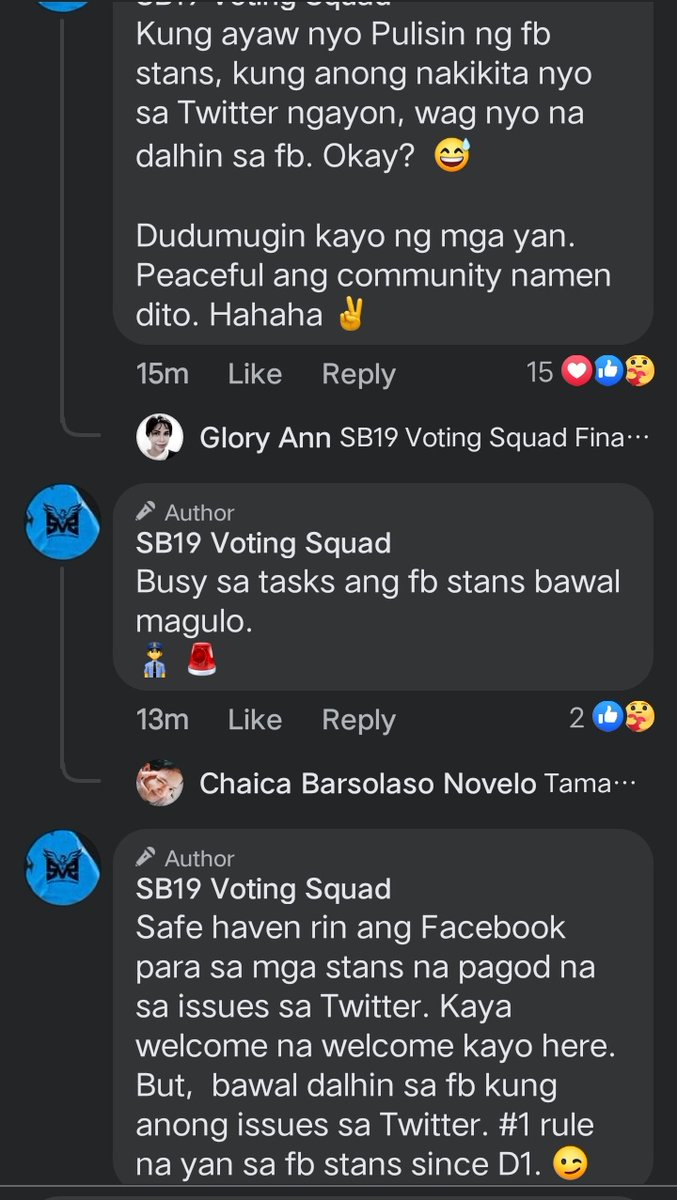 Louder fb stans 🥰. If pagod nakayo sa issue, punta kayo sa fb stans/fb world. Safe haven for A'tin. 🫶 What's on twitter stay on twitter kasi sila. Hahaha STAN FB STANS FOR BETTER MENTAL HEALTH. 🤘 Busy din sila sa tasks. 

@SB19Official #SB19 
#STANWORLD #BackToSWSchool