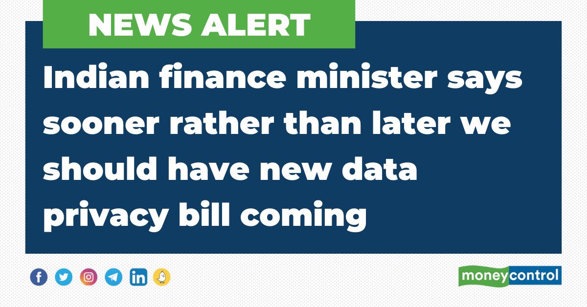 moneycontrolcom's tweet photo. #NewsAlert 🚨 #DataPrivacyBill #FinanceMinister https://t.co/kM6iGgU27q