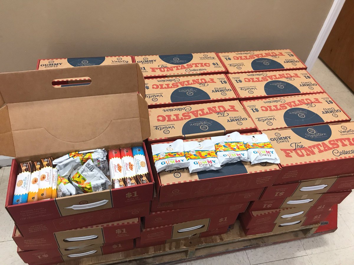cgmstrojans's tweet photo. Attention Trojans, we have 60 limited edition Candy boxes. These boxes have 12 gummies for sale.  These will be the only ones we get.  Help us reach our goal of $10,000. Remember, $16,000 will get all three admin taped to the gym wall and throw dodge balls at all three admin. https://t.co/4wrgcukOim