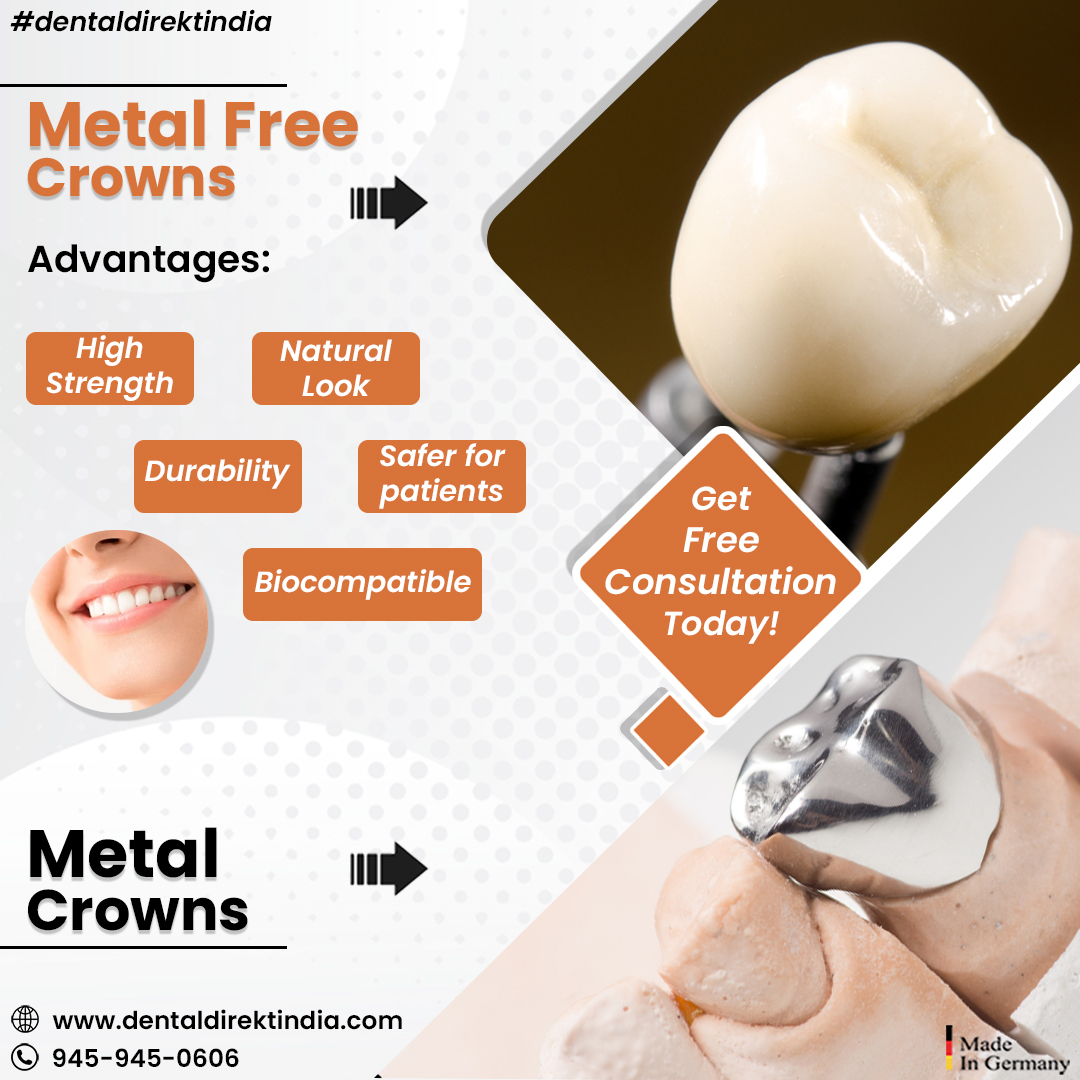 dental_direkt's tweet image. #MetalFree Crowns
Zirconia crowns are more comfortable than mercury and metal crowns. 
✅ High Strength
✅ Natural Look
✅ Durability
✅ Safer For Patient
✅ Biocompitable
👇
Call us or WhatsApp at 945-945-0606
Visit us - dentaldirektindia.com 
.
.
.
#teethcap #dentaldirekt