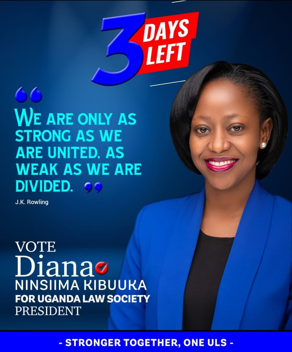 A few more days and the Uganda law society will go to the ballot to choose its next leader. We invite you to vote for a candidate whose track record shows a Stakeholder based approach to leadership and promises an inclusive society.

#DNKForULS #OneULS