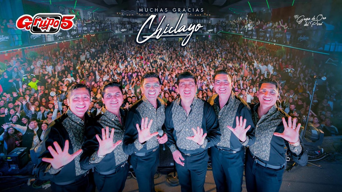 PedroLoliPeru's tweet photo. Gracias Chiclayo - Aventura 🙌🏼.
Concierto lleno donde la gente bailó con el Grupo 5 🖐🏼.
.
.
#Grupo5 #Chiclayo #Aventura #concierto #norteperuano #discoteca #cumbiaperuana #cantante #musico #peru #viral #likeforlikes #pedrololi #singer https://t.co/0oM5Mucqpu