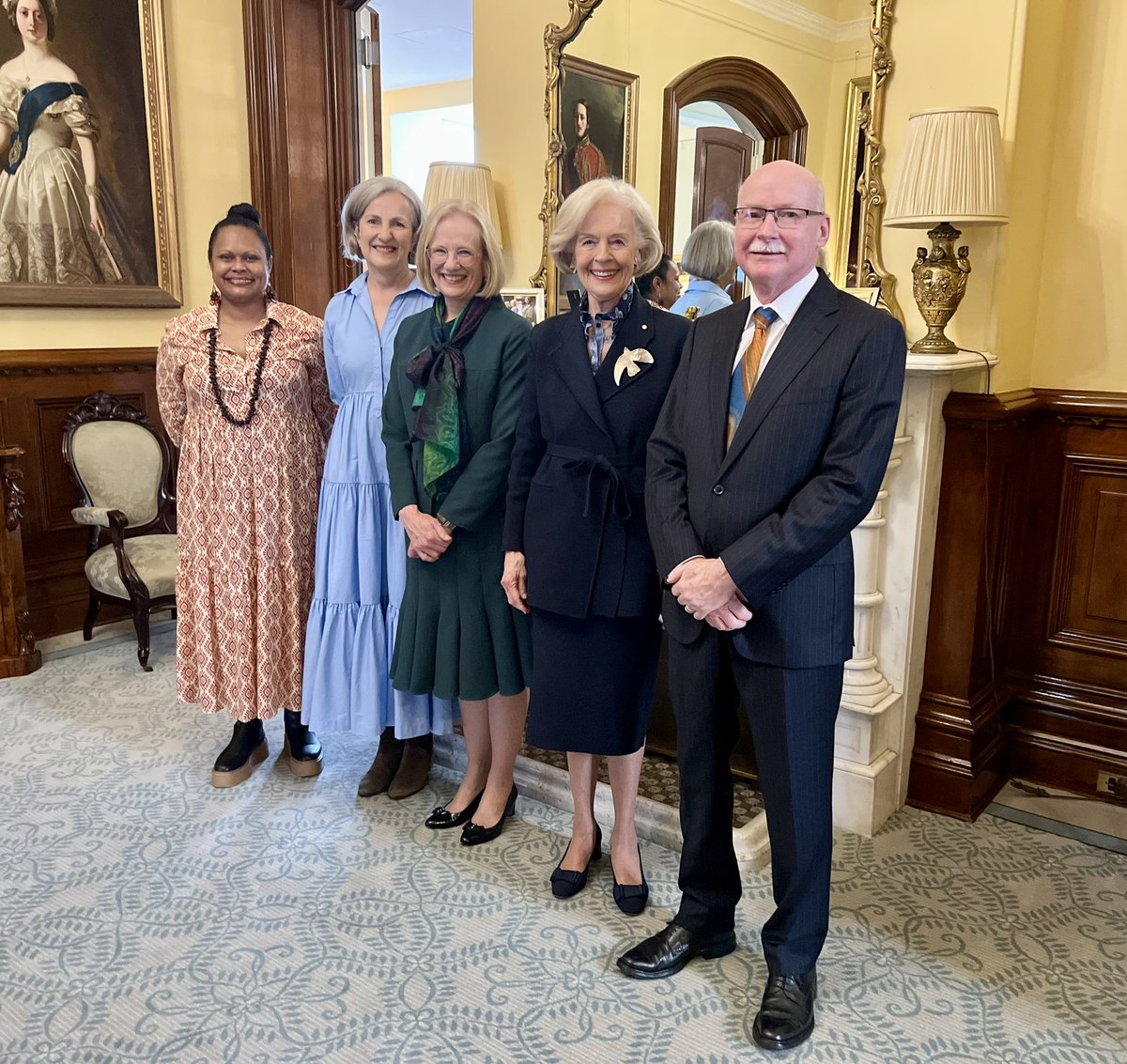 QldGovernor's tweet photo. Her Excellency and Professor Nimmo hosted a reception at Government House in support of Indigenous Literacy Week. The Governor also announced ‘Girl Scribes’, a creative writing competition for @guidesqld, with profits to be donated to the @IndigenousLF #indigenousliteracyweek https://t.co/BAsHabBiu0
