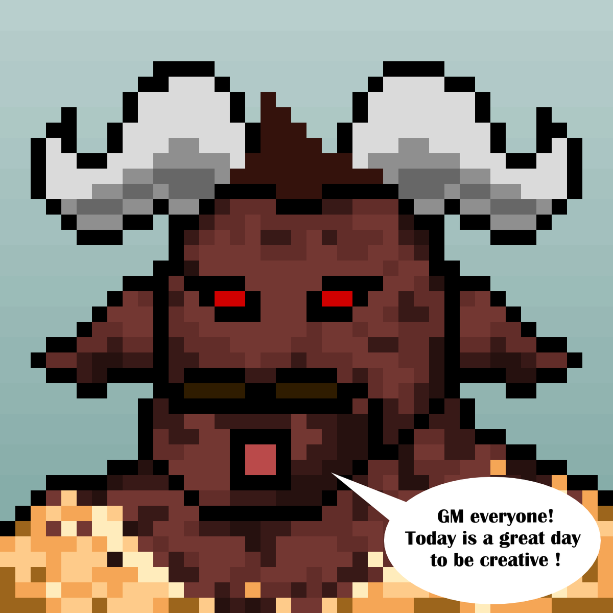 MinotaurAt's tweet photo. Good morning ! ☕️🍳🫕🫖
#NFTs #NFTcollections #NFTartist #NFTartwork #nftartcollector #NFTCommumity #Cryptos #CryptoInvestor #cryptocurrency #Artists #Creator https://t.co/xessOyTv2J