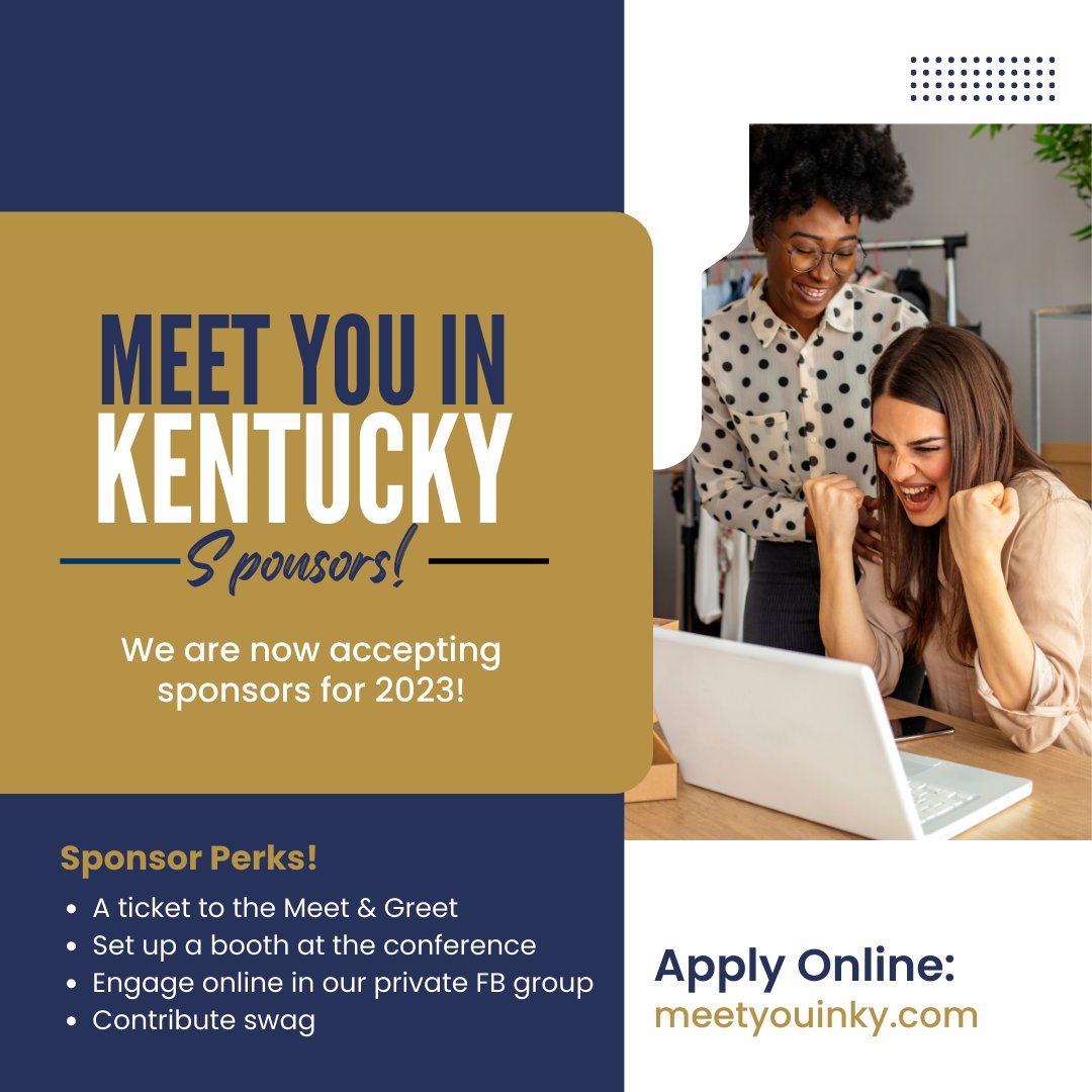 Meet You In Kentucky 2023 is right around the corner and we're already knee-deep in planning!

If you want to get involved, a great way to do that is by sponsoring!

meetyouinky.com

#growyourbusiness #grouppractice #businessstrategy
