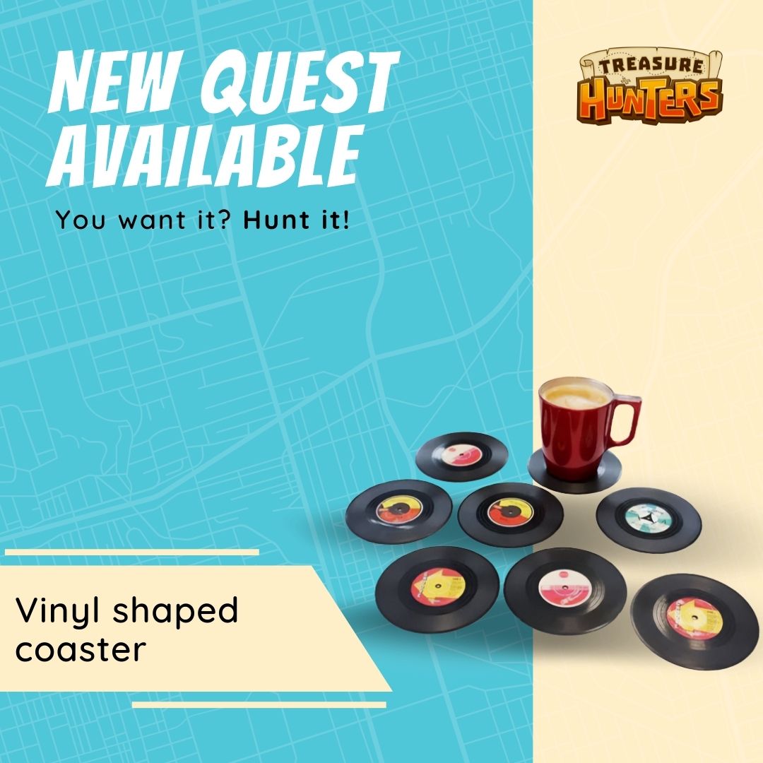 🎁 New quest - Vinyl shaped coaster 🎁

Protect your coffee table from stains with style thanks to these vinyl shaped coasters 💿☕

#newquest #vinylcoaster #coffee #vinyl #treasurehunters #mobilegames #youwantithuntit