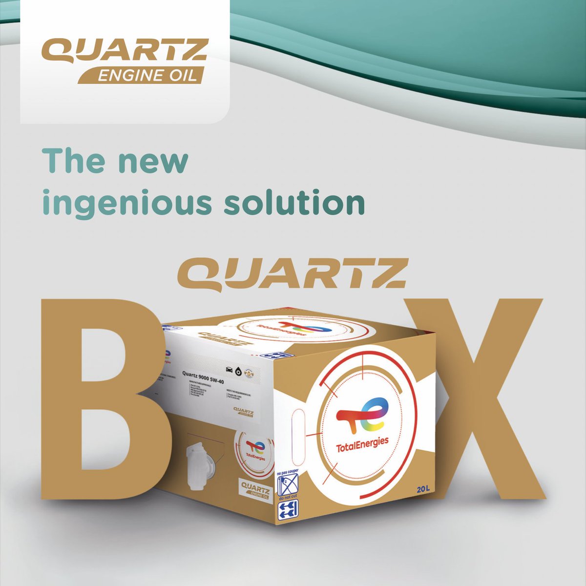 alloilsuk's tweet image. TotalEnergies presents The Quartz Box, an ingenious new solution. The box is made of recyclable cardboard, contains less plastic, is user friendly with an anti-spill tap and can be transported and stored much more efficiently than plastic containers.

#totalenergies #totalquartz