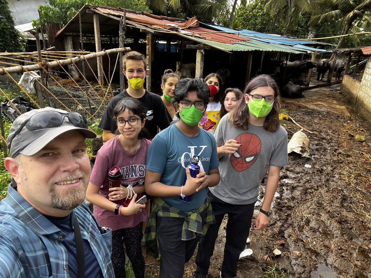 IanLockwood9's tweet photo. OSC’s class of 2024 Environmental Systems &amp; Societies class helped get a new supply of gobar (cow dung) from Talangama Lake last week. This is helping to get our system running again. https://t.co/ru0jKs6vSK