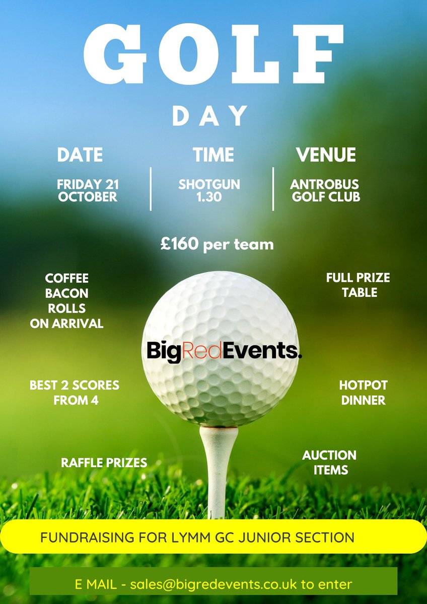 BigRedEvents's tweet photo. Why not join us for Friday afternoon on the golf course raising funds for Lymm Golf Club Junior section 🏌🏾⛳️ https://t.co/Pwh9zMIlbW