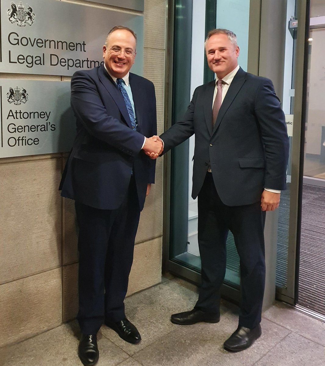 Last night we welcomed the new Attorney General @Michael_Ellis1 to the department where he was met by our Director General Douglas Wilson. #Reshuffle
