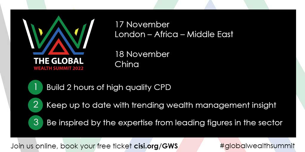 CISI's tweet photo. Did you know? Our Global Wealth Summit is back and is taking place this November! Don’t miss out on what was described as ‘invaluable’ and a ‘must-attend’ event in 2021, book your place now: https://t.co/CEnHcXJTbF
#globalwealthsummit #wealthmanagement #YourCompetitiveEdge https://t.co/YjV8uP5BmT
