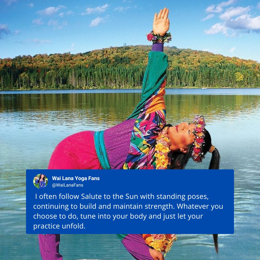 WaiLanaFans's tweet photo. I often follow Salute to the Sun with standing poses, continuing to build and maintain strength. Whatever you choose to do, tune into your body and just let your practice unfold. - Wai Lana
Learn More: https://t.co/0Lajvelcnx
#WaiLana #YogaTips #OutdoorYoga #YogaIcon https://t.co/TTLpFrzBCP