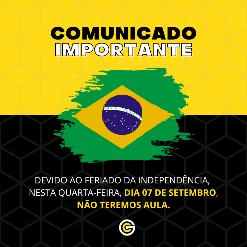 escola_cg's tweet photo. COMUNICADO IMPORTANTE ⚠

Devido ao feriado, nesta QUARTA-FEIRA, DIA 07 DE SETEMBRO, NÃO TEREMOS AULA. Quinta-feira, dia 08, estaremos de volta!

#comunicado #feriado #escolacg #escolacarlosgomes #arte #música #softskills #cursos #aulaexperimental #váalém #bomdia https://t.co/Jmcdqtxgbj