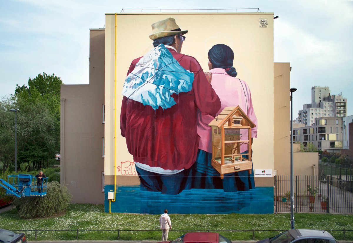 Our Friend <a href="/jadeuno/">Jade Rivera</a> just released his second Mural Collection on <a href="/objktcom/">objkt</a>!

We love this piece.
'Horizon' - Time does not stop for a second.

Find his collection down here 👇🏽
objkt.com/asset/KT1JNqUP…
#objktcom #objkt #tezosnfts #murals #streetart