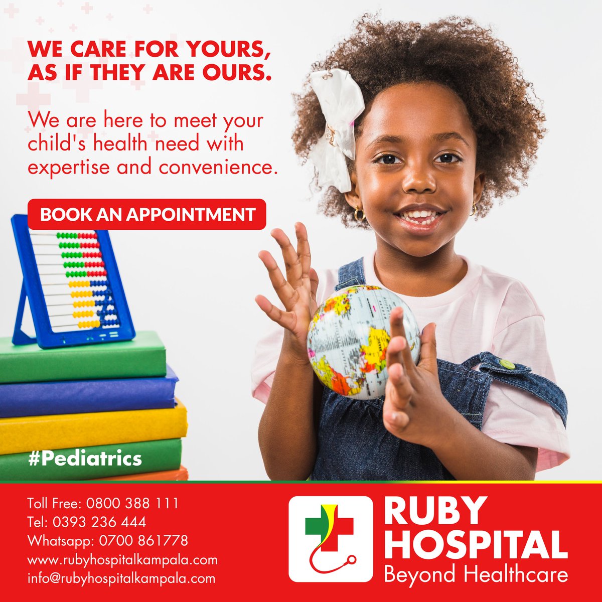 RubyhospitalUg's tweet image. We not only treat, we care for your little ones  as though they are ours. Book an appointment today!

#RubyMedicalCenter
#RubyHospital
#BeyondHealthcare
#Pediatrics